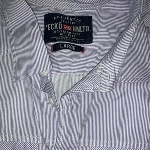 Men’s purple & white stripe ecko button up NWT